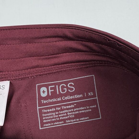 Figs Zamora Jogger Scrub Pants Size XS Burgundy Red W18SW2005 - Picture 9 of 15